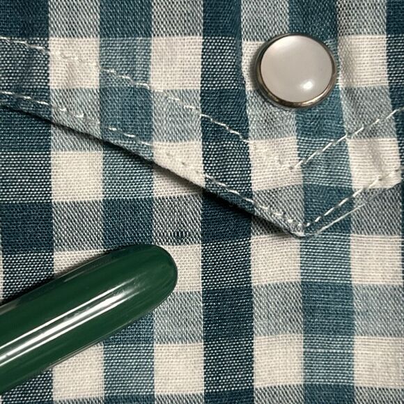 Levi’s Western Shirt Men's L Blue Gingham Plaid Checkered Button Up Rodeo Cowboy - Picture 10 of 17